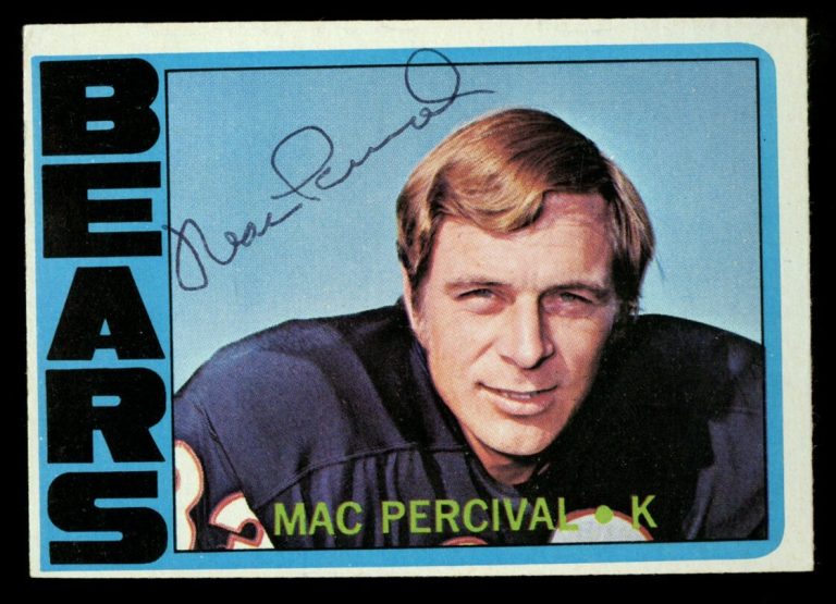 Mac Percival #41 signed autograph auto 1972 Topps Football Trading Card