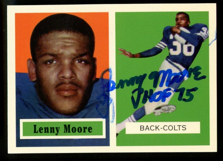 Lenny Moore #128 signed autograph auto 1994 Topps 1957 Archives Football Card