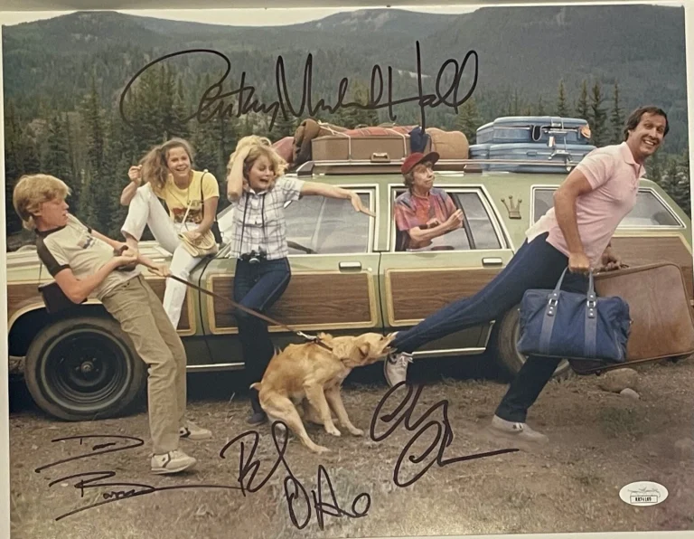 CHEVY CHASE D'ANGELO BARRON +1 NATIONAL LAMPOONS VACATION 11X14 Signed Photo JSA