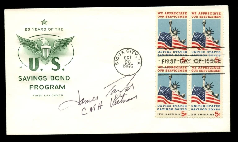 James A. Taylor signed autograph FDC Medal of Honor Recipient US Army Vietnam