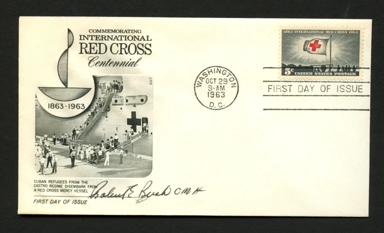 Robert E. Bush d2005 signed autograph auto FDC Medal of Honor Recipient USN WWII