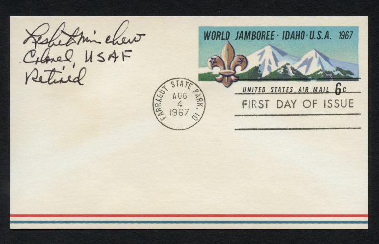 Leslie D. Minchew d2005 signed autograph auto First Day Cover WWII ACE USAAF