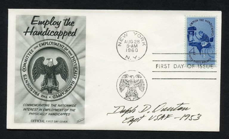 Dolph D. Overton d2013 signed autograph auto First Day Cover Korea ACE USAF