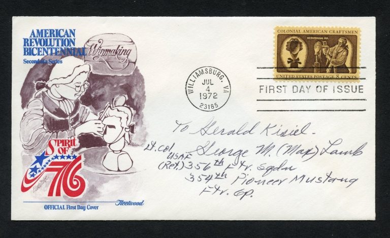 George Max Lamb d2002 signed autograph auto First Day Cover WWII ACE USAAF