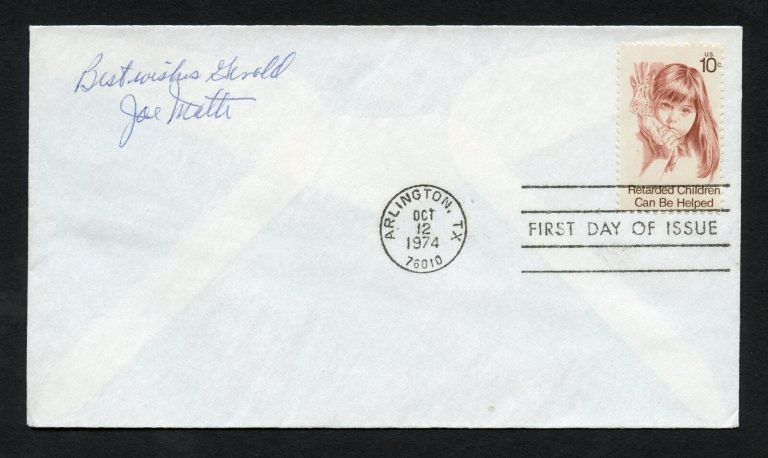 Joseph Matte signed autograph auto First Day Cover WWII ACE USAAF