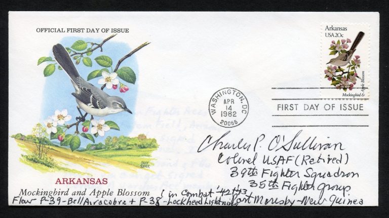 Charles P. O'Sullivan d2013 signed autograph auto First Day Cover WWII ACE USAF