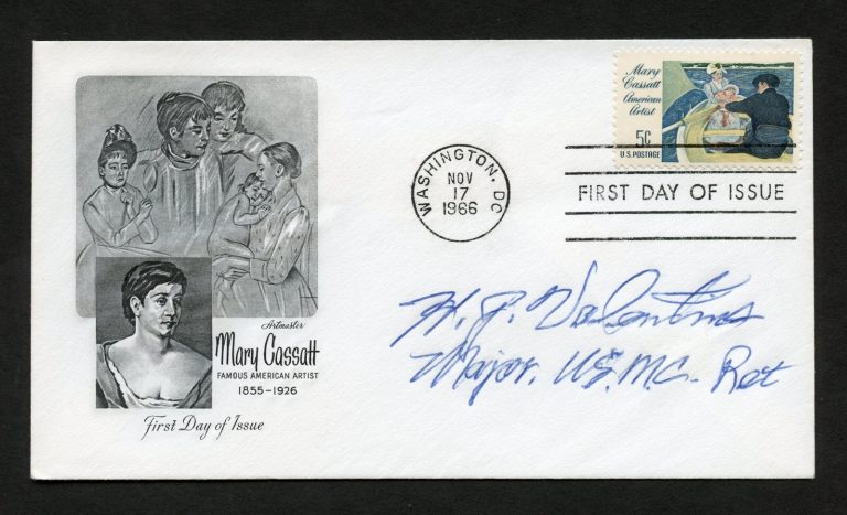 Herbert J. Valentine d1996 signed autograph auto First Day Cover WWII ACE USMC