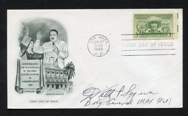 Wiltz P. Segura d1999 signed autograph auto First Day Cover WWII ACE USAF