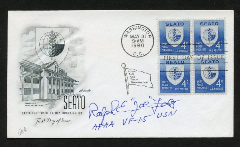 Ralph E. Foltz signed autograph auto First Day Cover WWII ACE US Navy