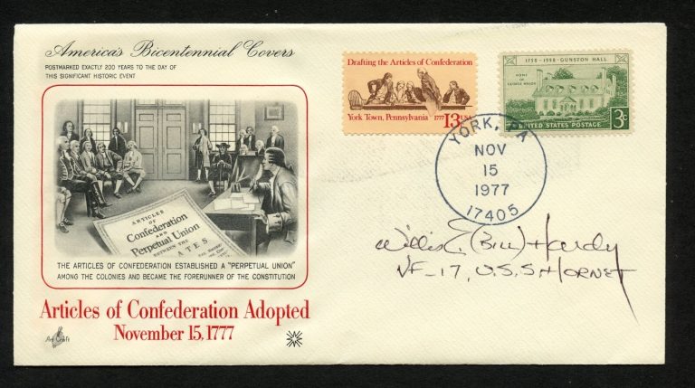 Willis E Bill Hardy d2017 signed autograph auto First Day Cover WWII ACE USN