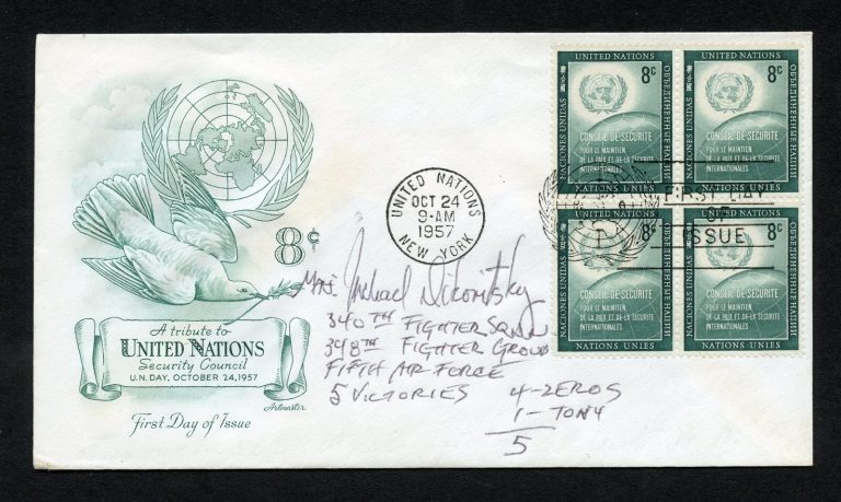 Michael Dikovitsky d2011 signed autograph auto First Day Cover WWII ACE USAAF