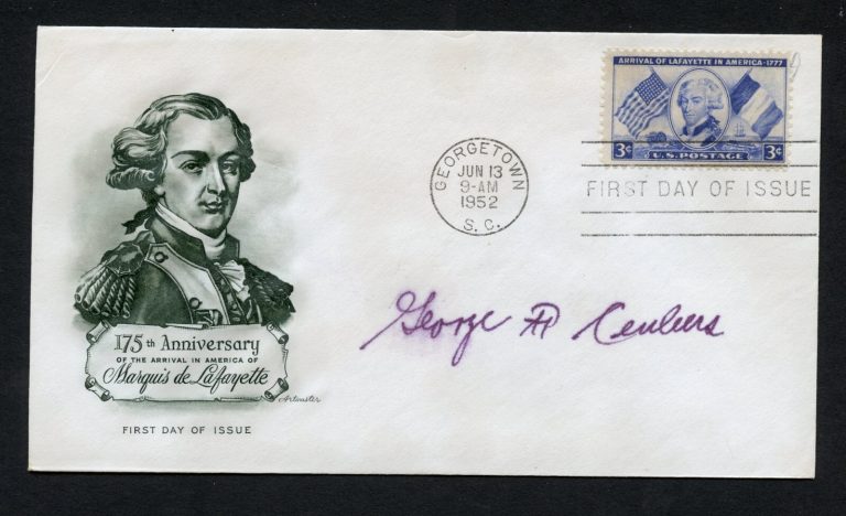 George F. Ceuleers d2001 signed autograph auto First Day Cover WWII ACE USAAF