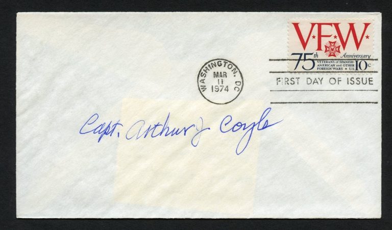 Artur Coyle d2005 signed autograph FDC WWII 1st pilot to shoot down enemy plan