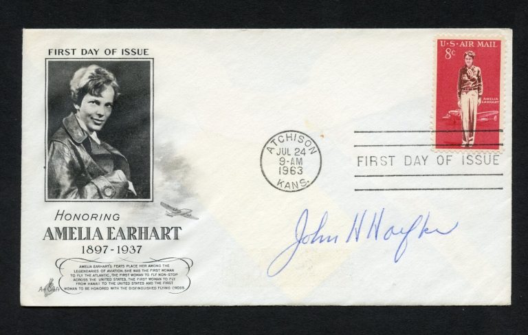 John H. Hoefker d1990 signed autograph auto First Day Cover WWII ACE USAAF