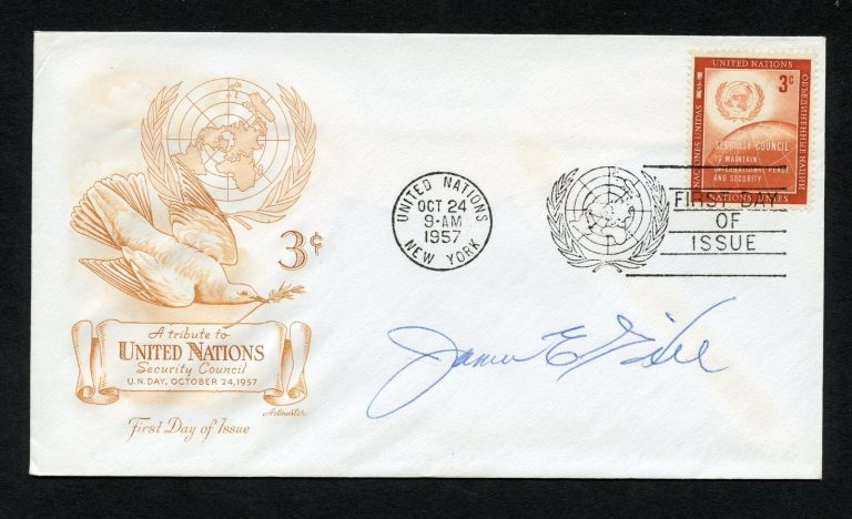 James Erskine Hill d1999 signed autograph auto First Day Cover WWII ACE USAAF