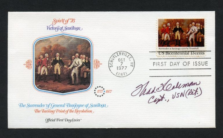 Thad T. Coleman d1995 signed autograph auto First Day Cover WWII ACE US NAVY