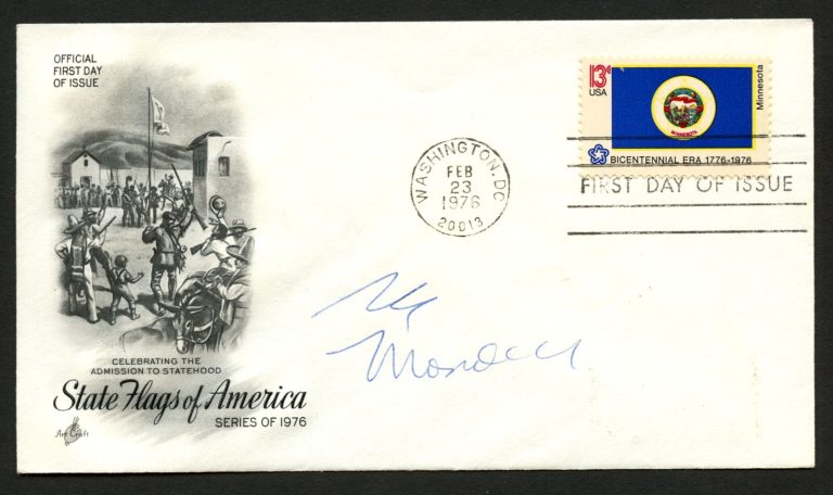 Walter Mondale d2021 signed autograph auto FDC United States Vice President BAS