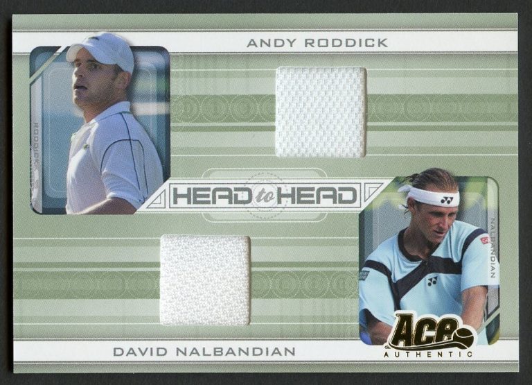 Andy Roddick & Nalbandian 2007 Ace Authentic Tennis Card head 2 head #HH-7 Card