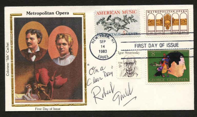 Robert Goulet d2007 signed autograph auto First Day Cover American Singer  BAS