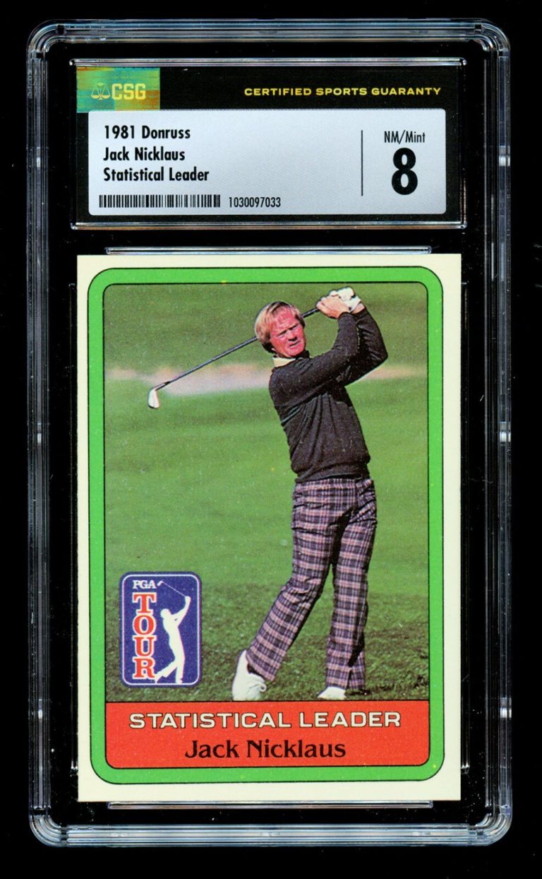 Jack Nicklaus Statistical Leader Donruss 1981 Golf Card The Golden Bear  CSG 8