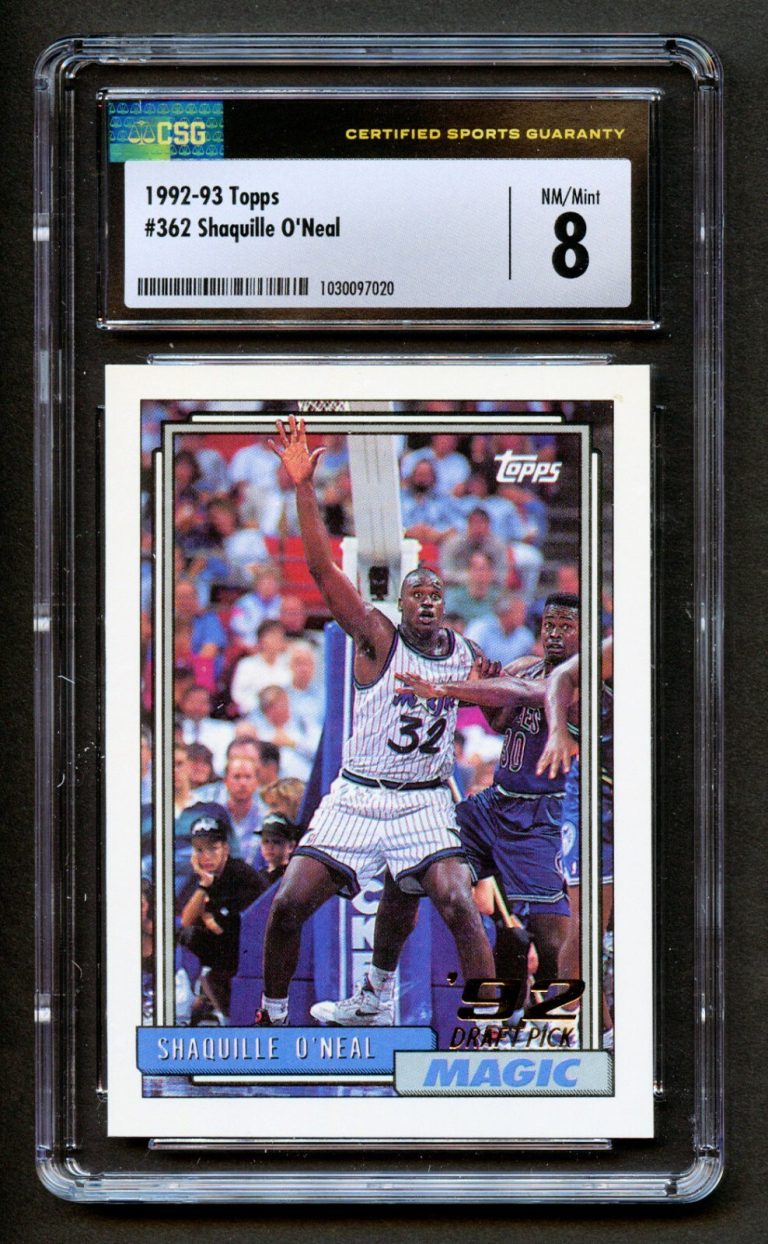 Shaquille O'Neal #362 Topps 1992-93 ROOKIE Basketball Card Orlando Magic CSG 8