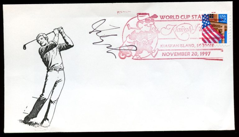 Fred Freddy Couples signed autograph Postal Cover Masters Champion 1992 BAS Cert