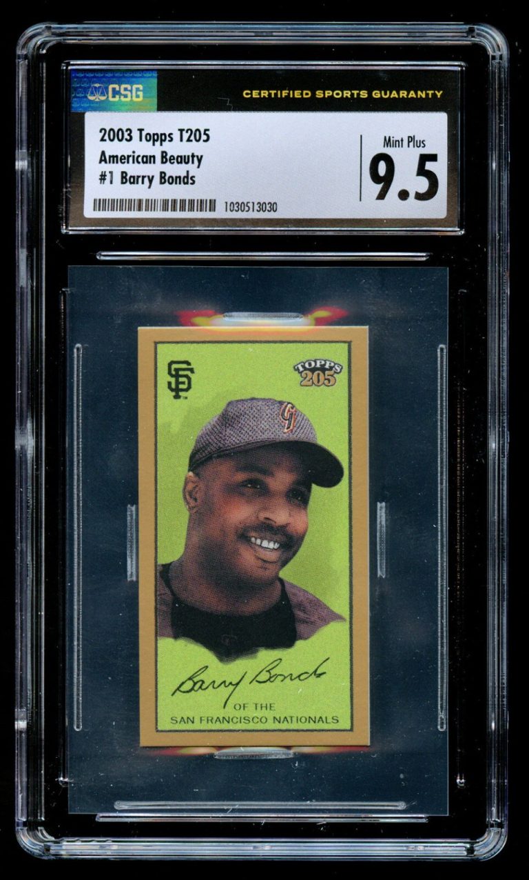 Barry Bonds #1 Topps T205 American Beauty 2003 Baseball Trading Card CSG 9.5