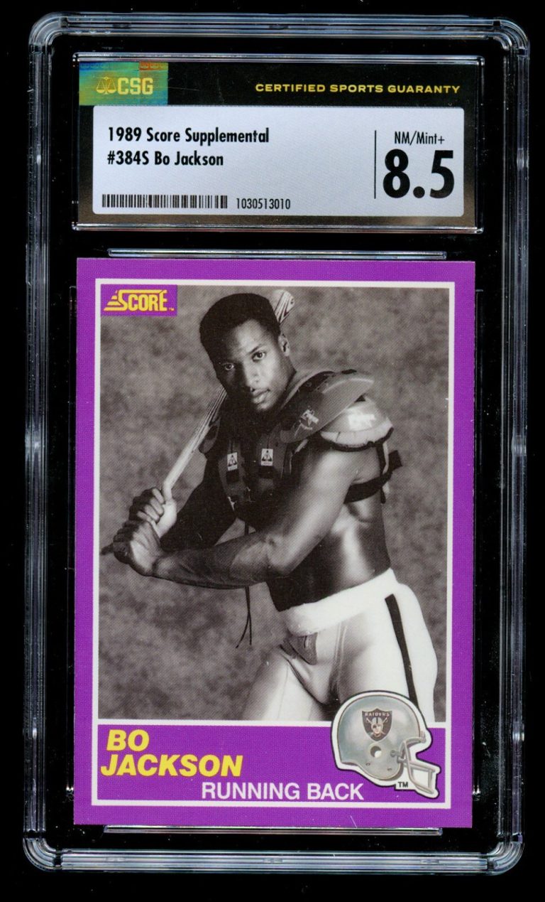 Bo Jackson #384S Score Supplemental 1989 Football Trading Card CSG 8.5