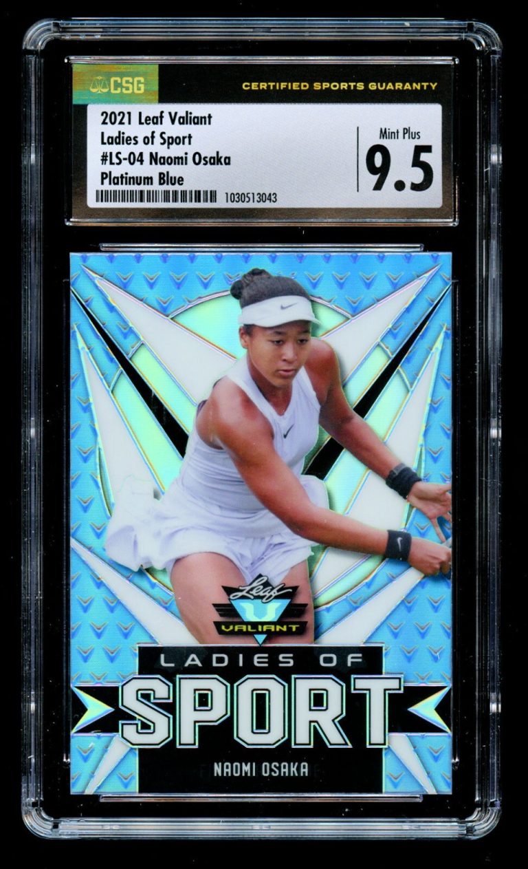 Naomi Osaka #LS-04 Leaf Valiant 2021 Ladies of Sport Platnum Blue 6/35 CSG 9.5