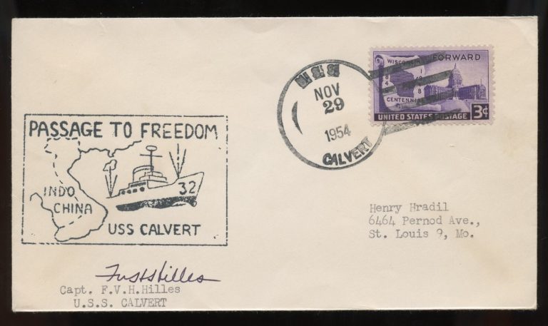 F. V. H. Hilles signed autograph auto Captain U.S.S. Calvert First Day Cover