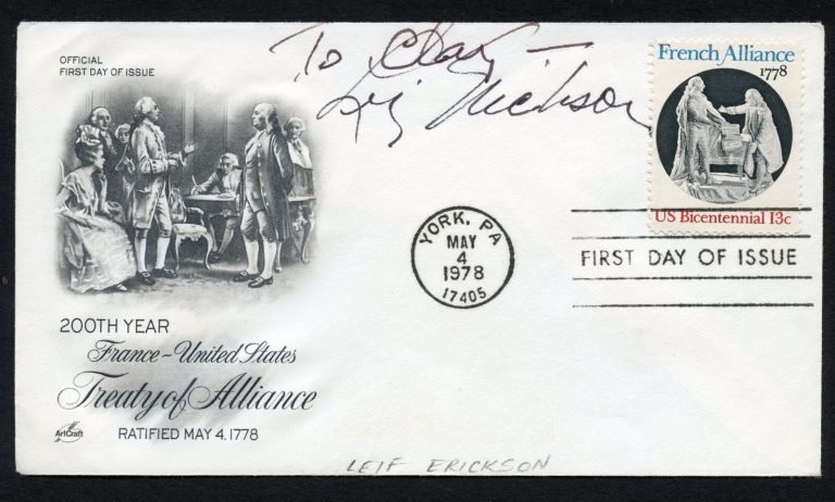 Leif Erickson d1986 signed autograph Actor The High Chaparral First Day Cover
