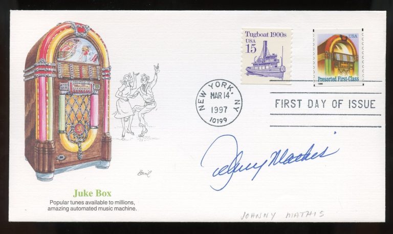 Johnny Mathis signed autograph auto American Singer of Popular Music Albums FDC