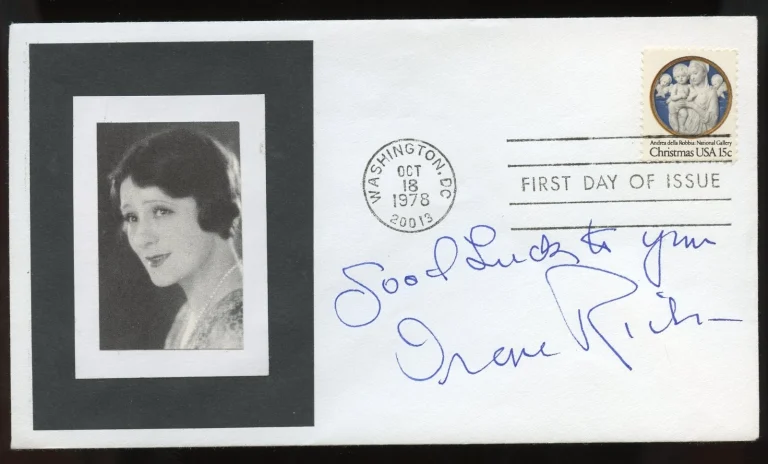 Irene Rich d1988 signed autograph American Radio & TV Actress Silent Film FDC