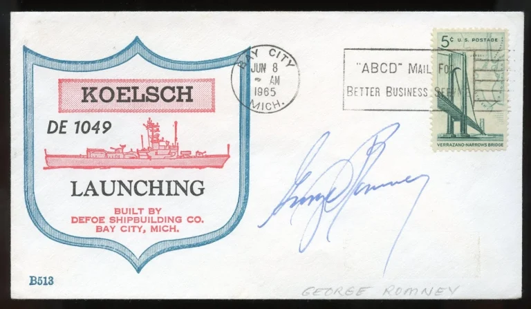 George W. Romney d1995 signed autograph auto Governor of Michigan State FDC