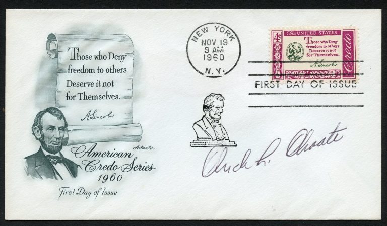 Clyde L. Choate d2001 signed autograph auto FDC MOH Recipient US Army WWII BAS