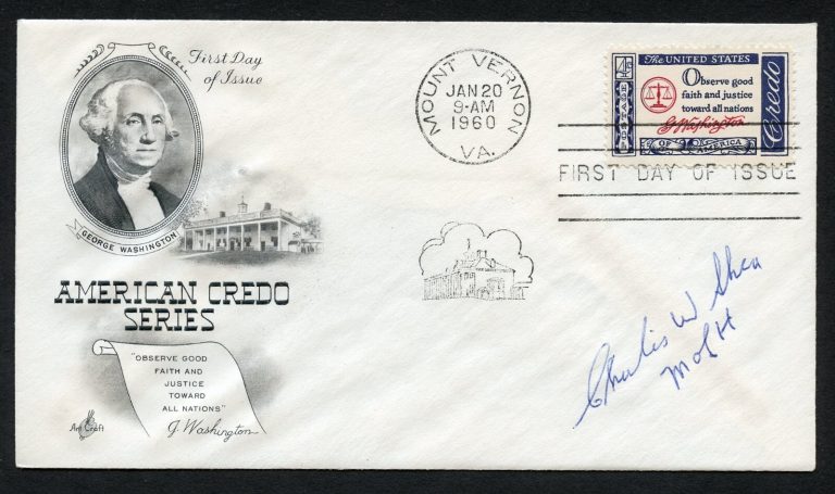 Charles Shea d1994 signed autograph FDC Medal of Honor Recipient Army WWII BAS