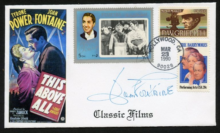 Joan Fontaine d2013 signed autograph auto Actress This Above All FDC