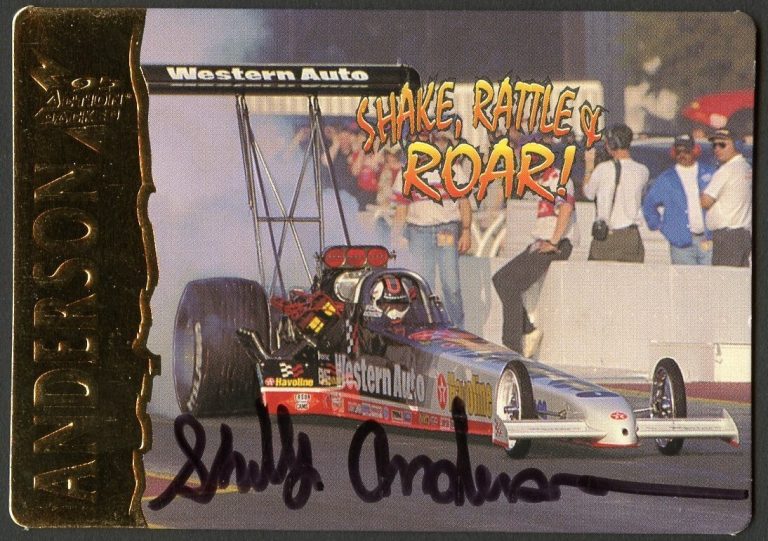 Shelly Anderson #10 signed autograph auto 1995 Action Packed NHRA Trading Card