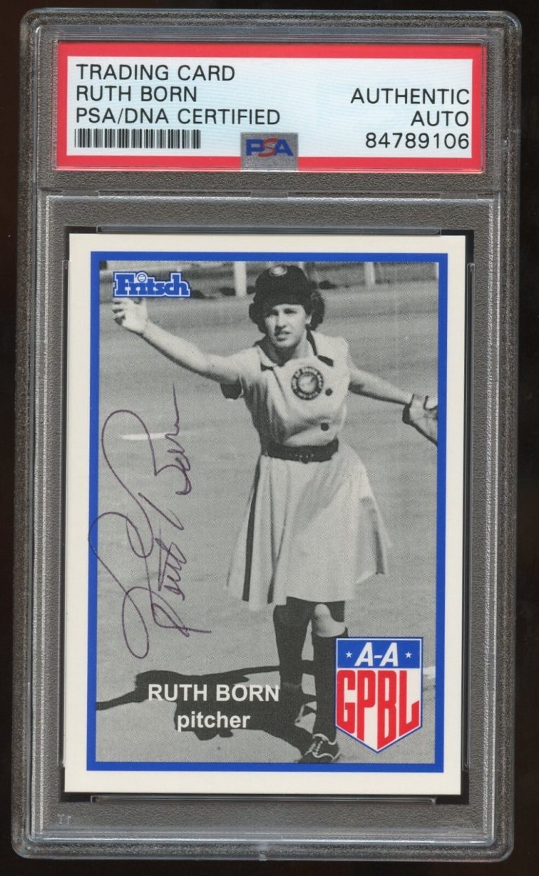 Ruth Born #30 signed autograph auto 1995-96 FRITSCH AAGPBL PSA Slabbed
