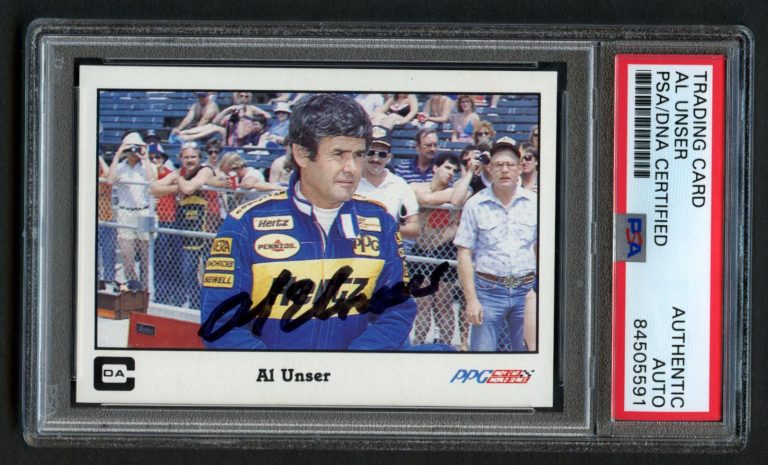 Al Unser #1 signed autograph auto 1986 PPG Indy A&S Racing Card PSA Slabbed