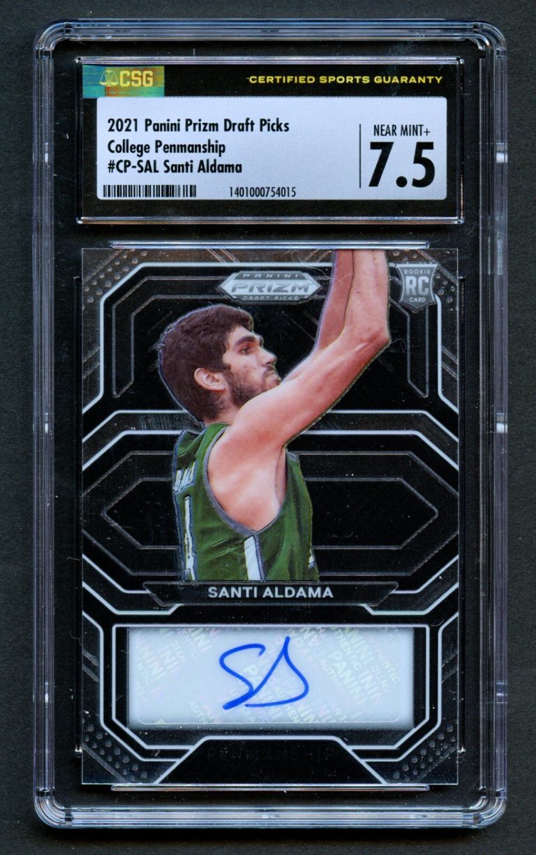 Santi Aldama #CP-SAL Panini Prizm 2021 Draf Picks College Penmanship CSG 7.5