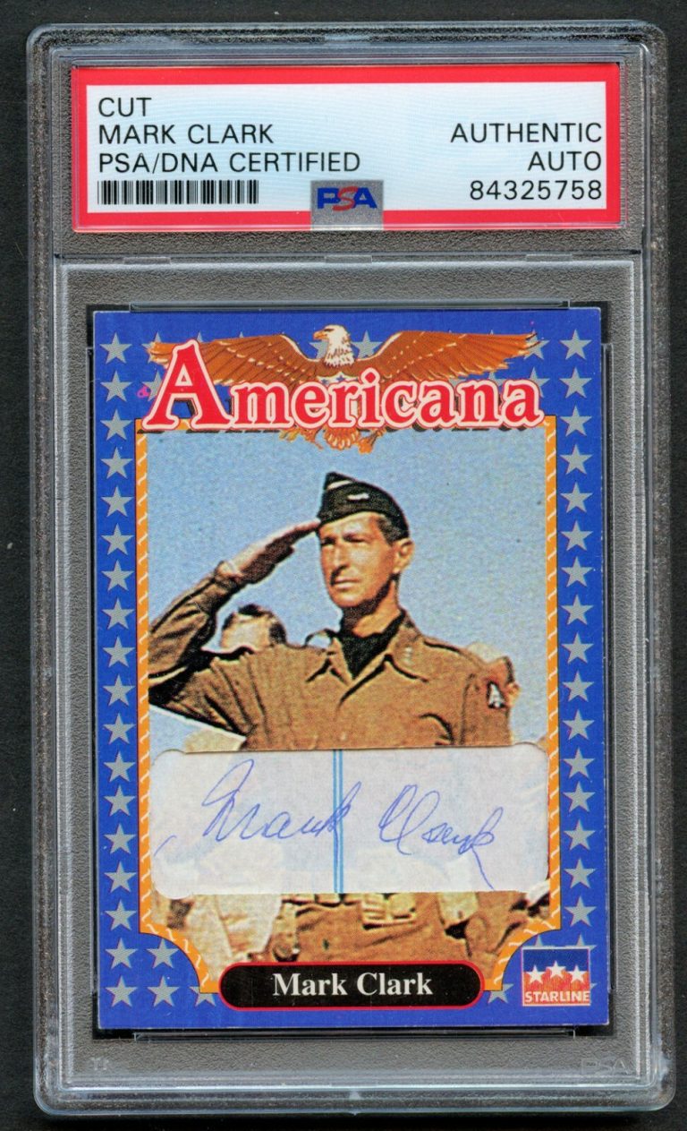 Mark Clark (d. 1984) signed autograph auto Americana Custom Card PSA Slabbed