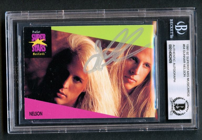 Gunnar Nelson #83 signed autograph auto 1991-92 Pro Set Superstars Musicards BAS