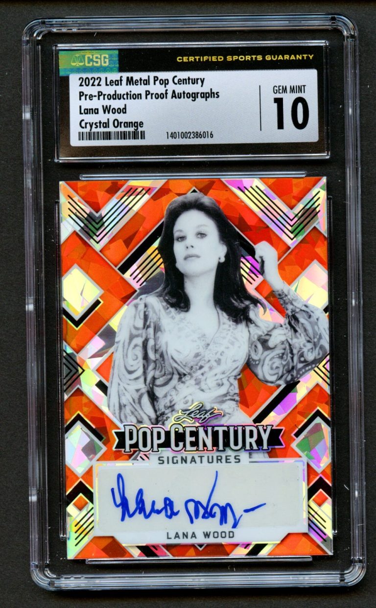 Lana Wood 2022 Leaf Metal Pop Century Proof 1/1 Autographs Crystal Orange CSG 10