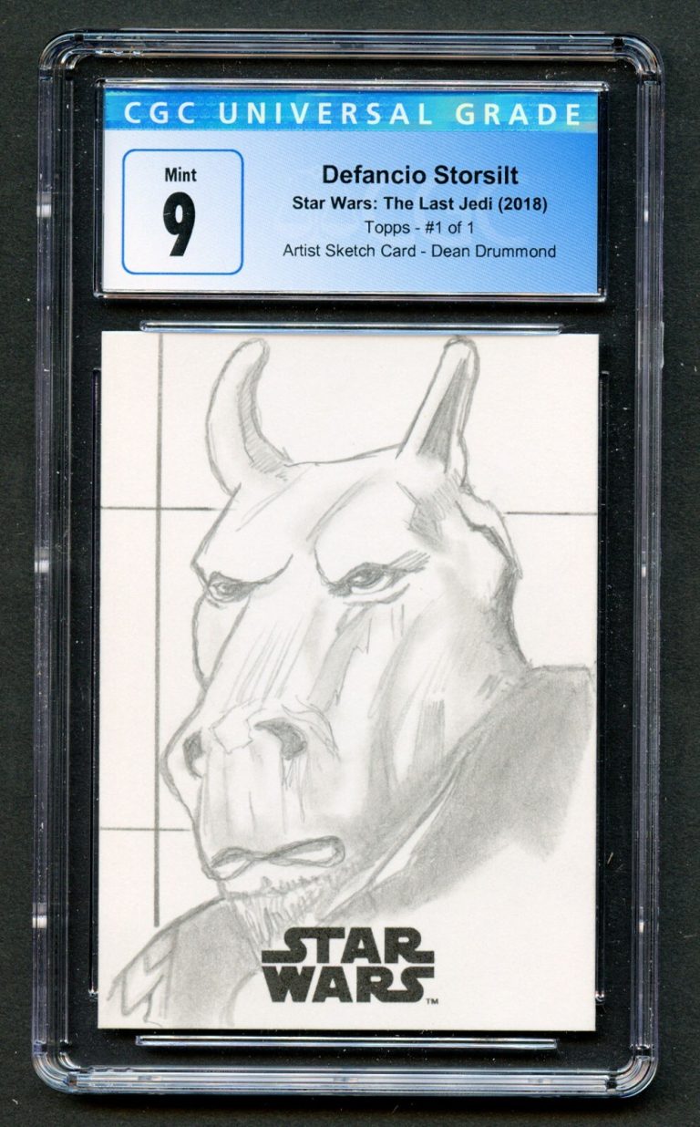 Defancio Storsilt Artist Sketch Dean Drummond Star Wars The Last Jedi 2018 CGC 9