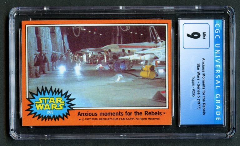 Anxious Moments for the Rebels #265 Star Wars Orange Series 5 Topps 1977 CGC 9