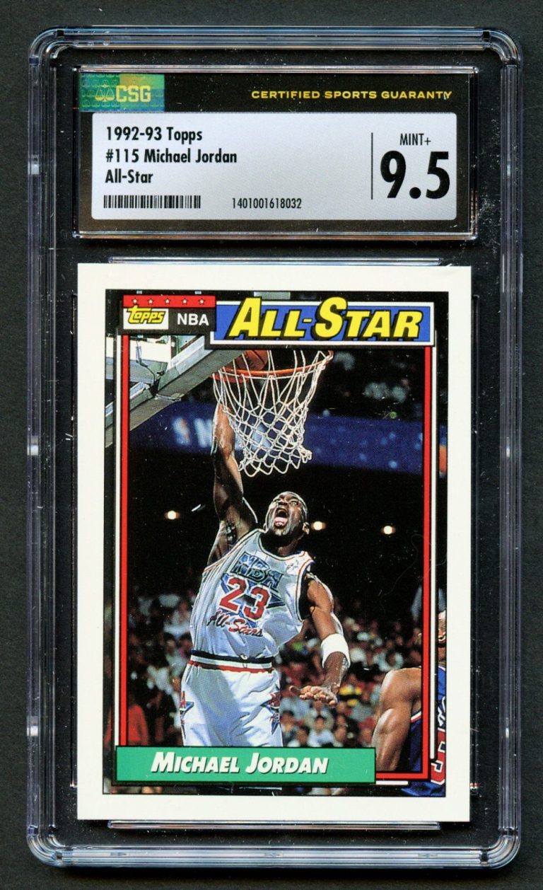 Michael Jordan #115 Topps 1992-93 All-Star Basketball Card Chicago Bulls CSG 9.5