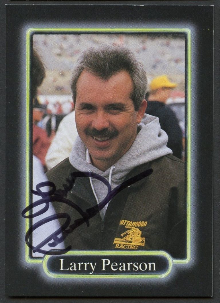 Larry Pearson #16 signed autograph auto 1990 Maxx NASCAR Racing Trading Card