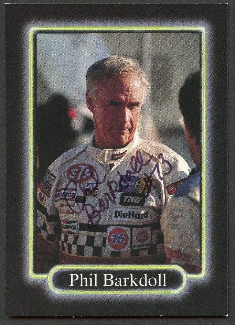 Phil Barkdoll #73 signed autograph auto 1990 Maxx NASCAR Racing Trading Card