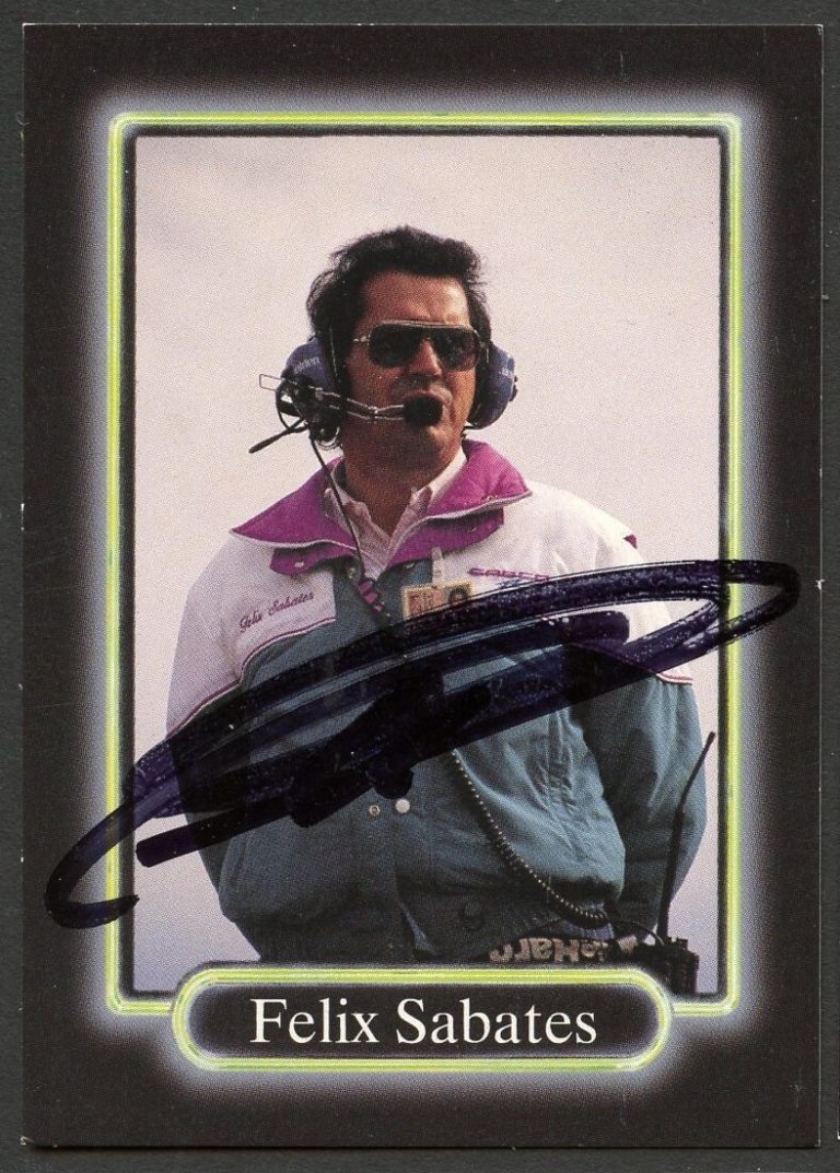 Felix Sabates #55 signed autograph auto 1990 Maxx NASCAR Racing Trading Card